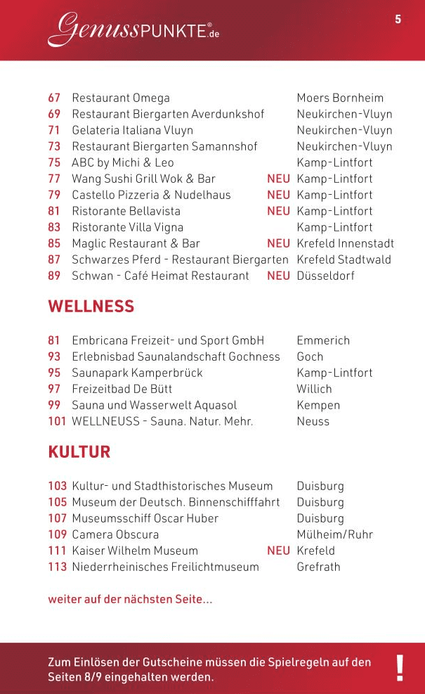 Sparangebot 2 x Gutscheinbuch GenussPUNKTE Duisburg - Ausgabe 2026