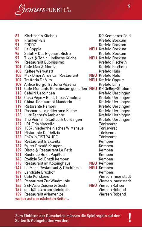 Gutscheinbuch GenussPUNKTE Kreis Viersen mit Krefeld - Ausgabe 2026 Gutscheinbuch GenussPUNKTE Kreis Viersen mit Krefeld - Ausgabe 2026