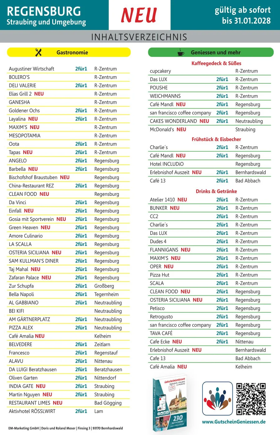Gutscheinbuch Regensburg 2027 Gutscheinbuch Regensburg 2027