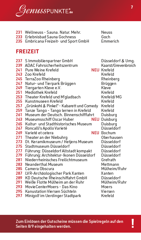 Gutscheinbuch Krefeld mit Kreis Viersen 2027
