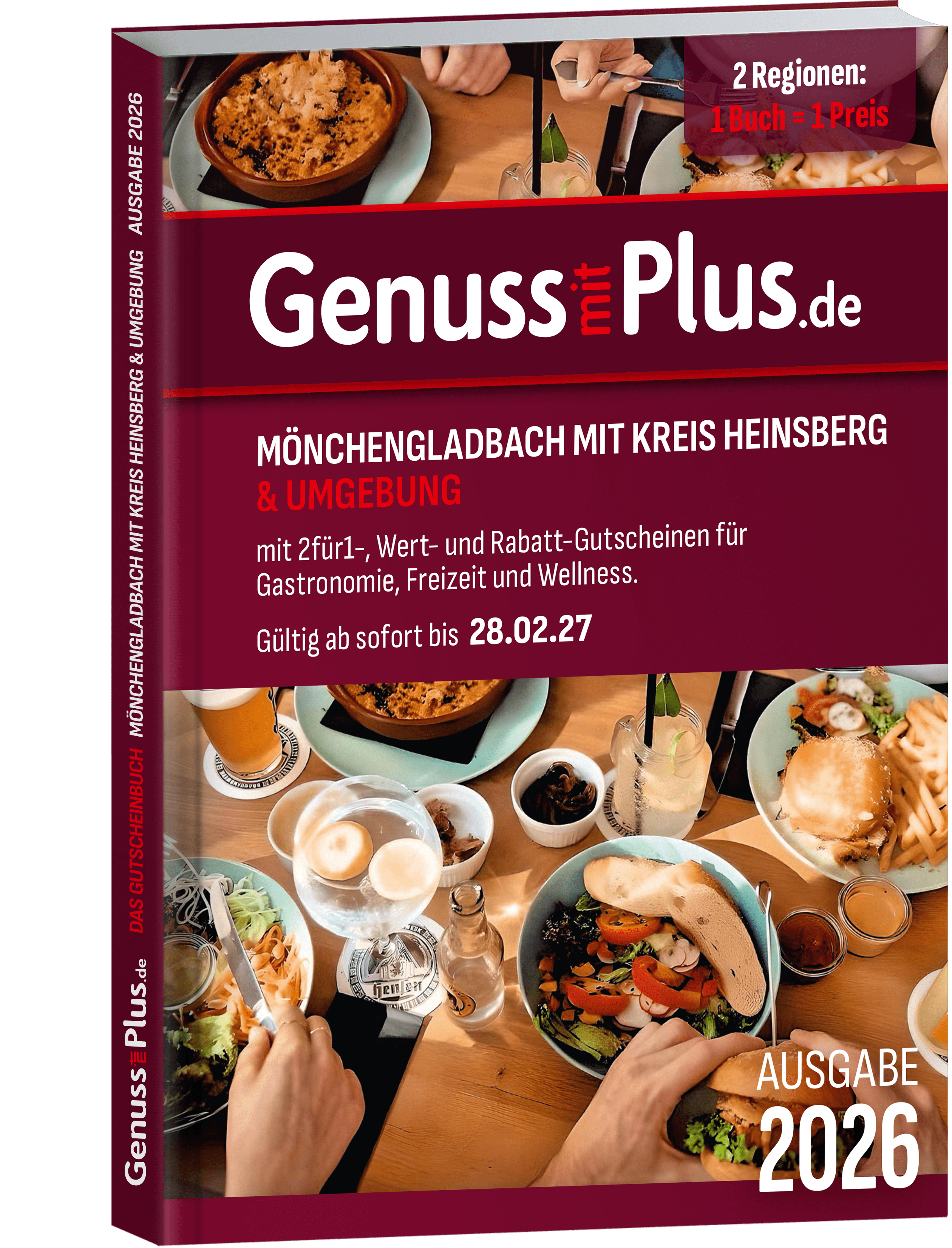 Gutscheinbuch Genuss mit Plus Mönchengladbach mit Kreis Heinsberg - Ausgabe 2026 Gutscheinbuch Genuss mit Plus Mönchengladbach mit Kreis Heinsberg - Ausgabe 2026